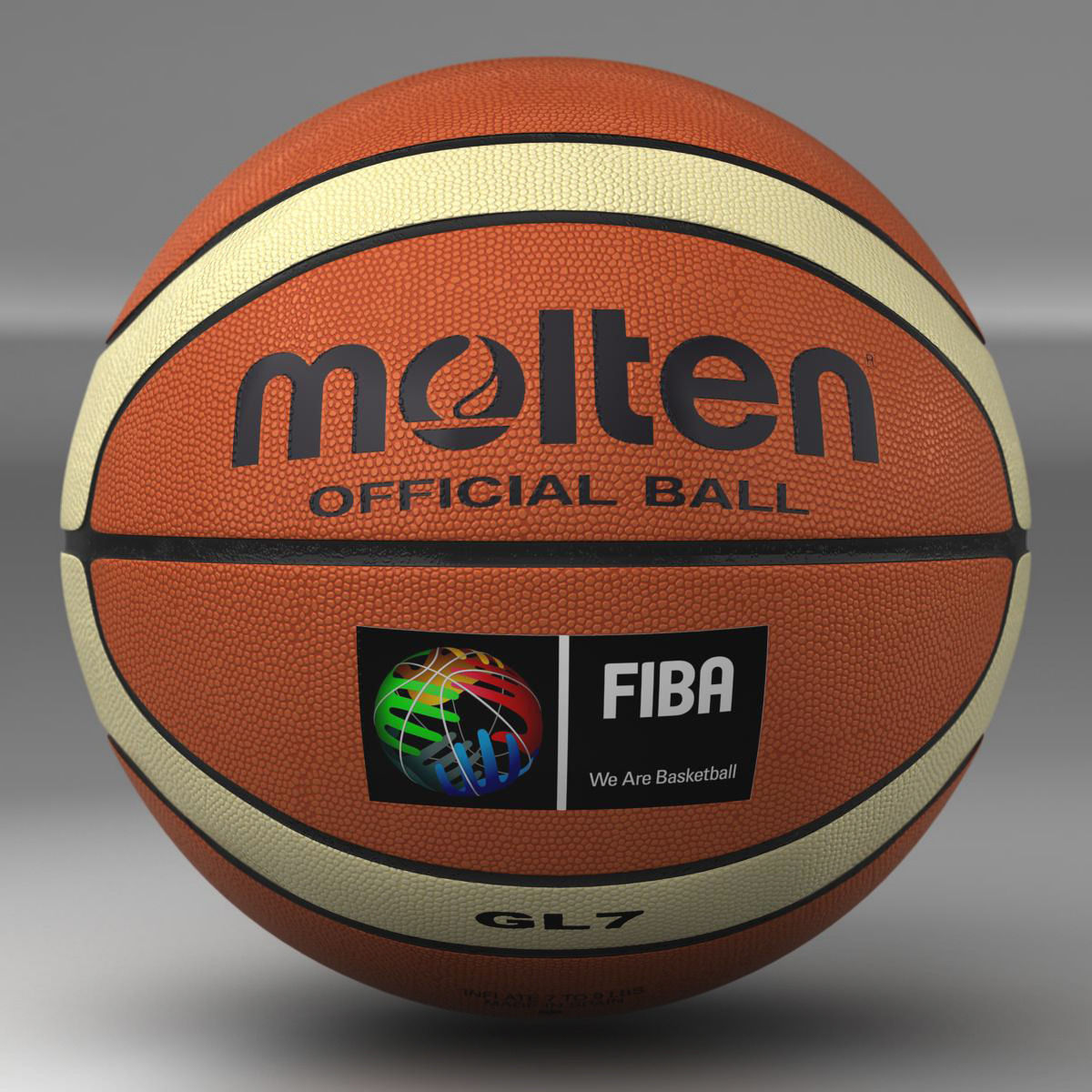 Basketball ball EBA bicolor Low-poly 3D model_1