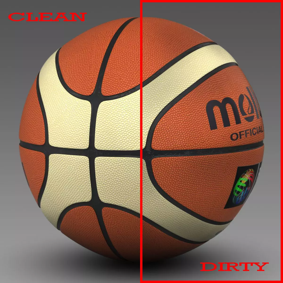 Basketball ball EBA bicolor Low-poly 3D model_0