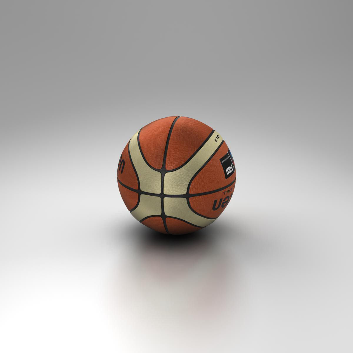 Basketball ball EBA bicolor Low-poly 3D model_6