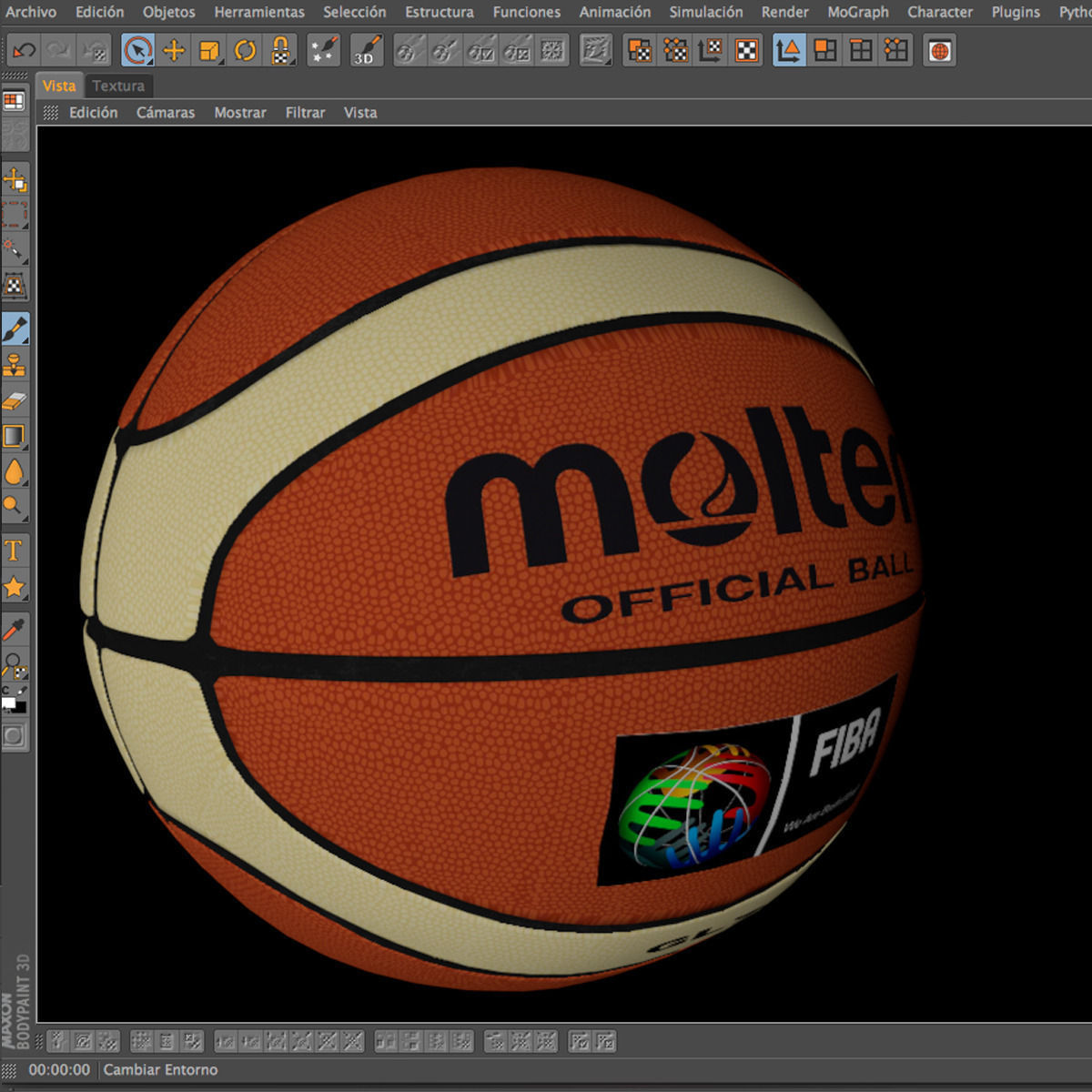 Basketball ball EBA bicolor Low-poly 3D model_9