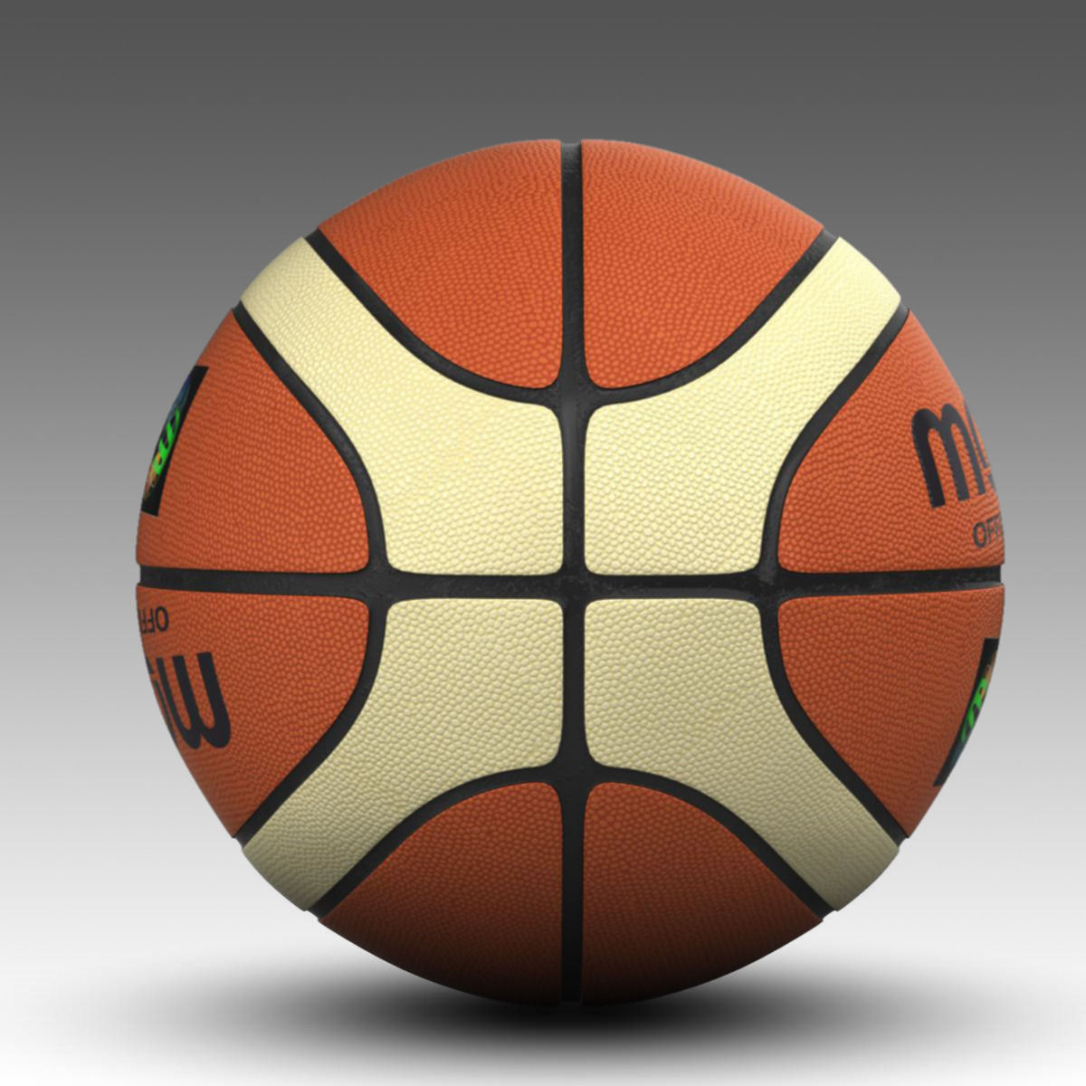 Basketball ball EBA bicolor Low-poly 3D model_7