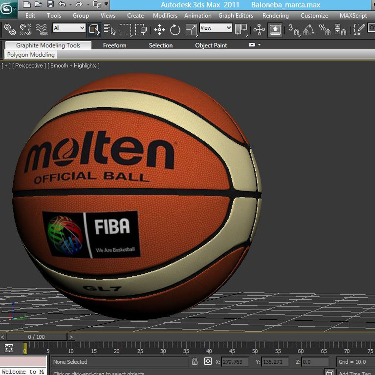 Basketball ball EBA bicolor Low-poly 3D model_11