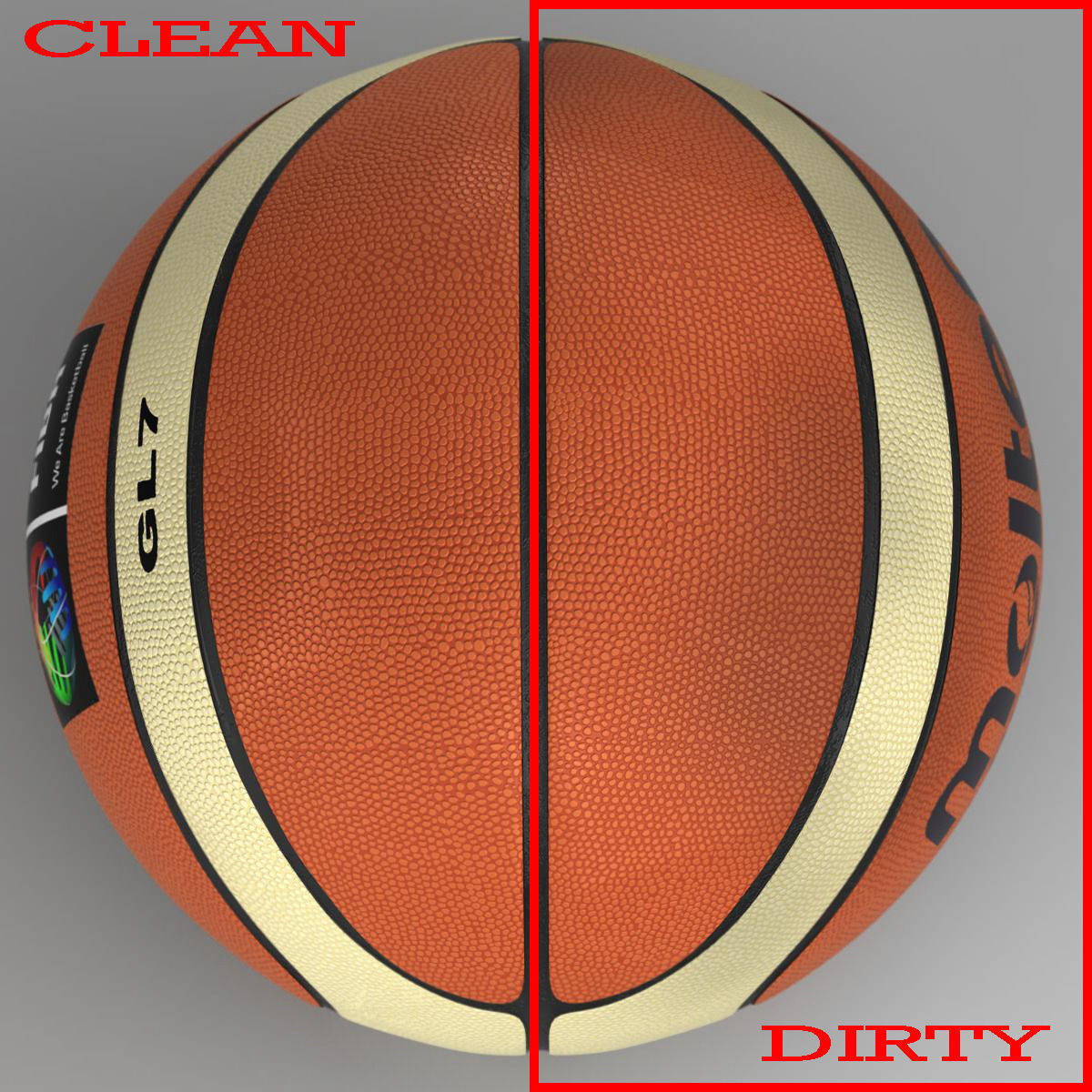 Basketball ball EBA bicolor Low-poly 3D model_2