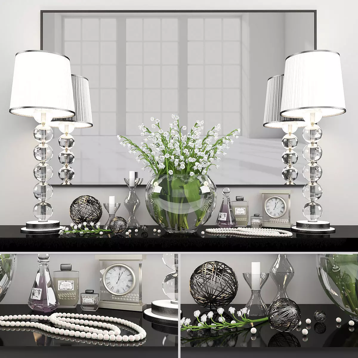 Decorative set-5 living room Low-poly 3D model_0