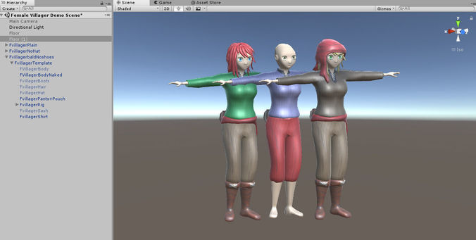 Dracon85 Variable Female Villager Low-poly 3D model