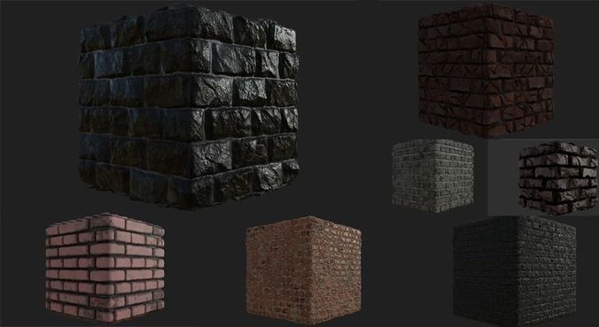 Brick Wall materials 3D model