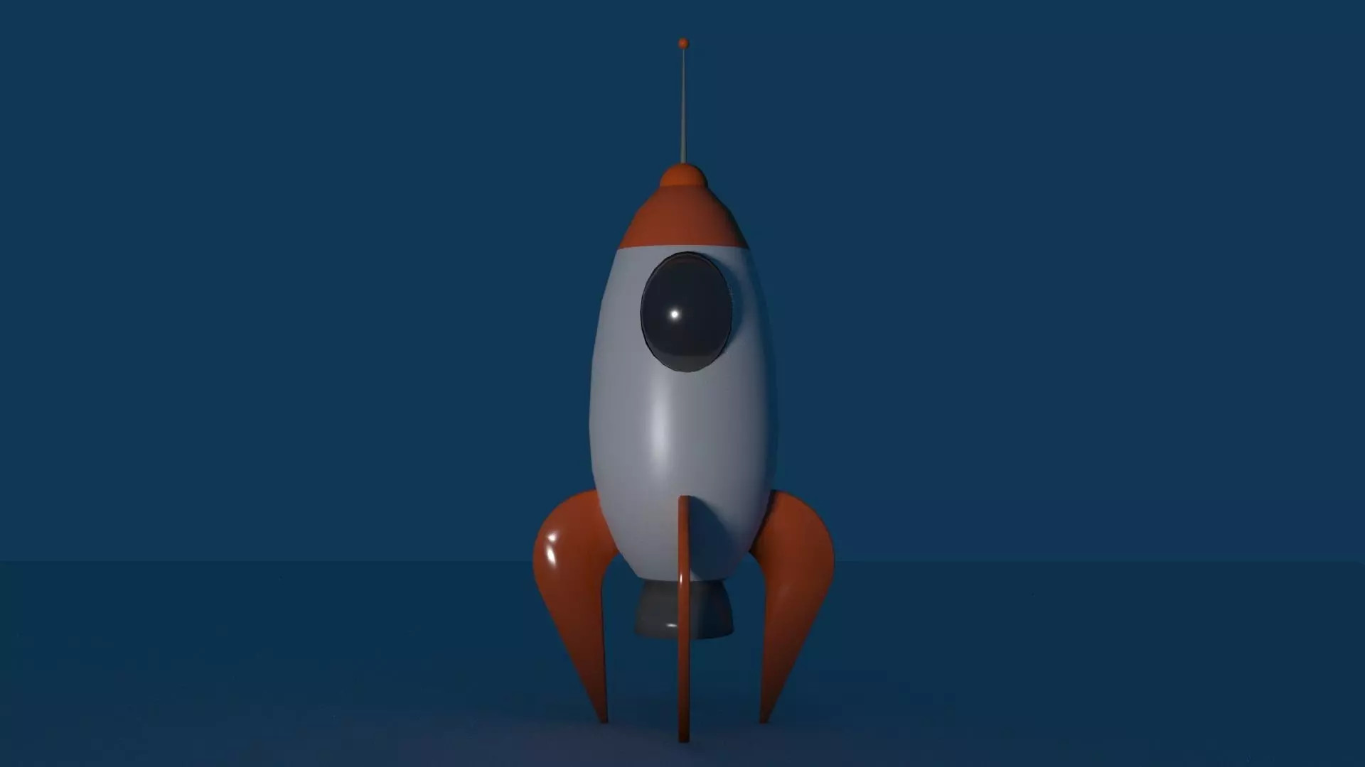 cartoony rocket low poly 3d model Low-poly 3D model