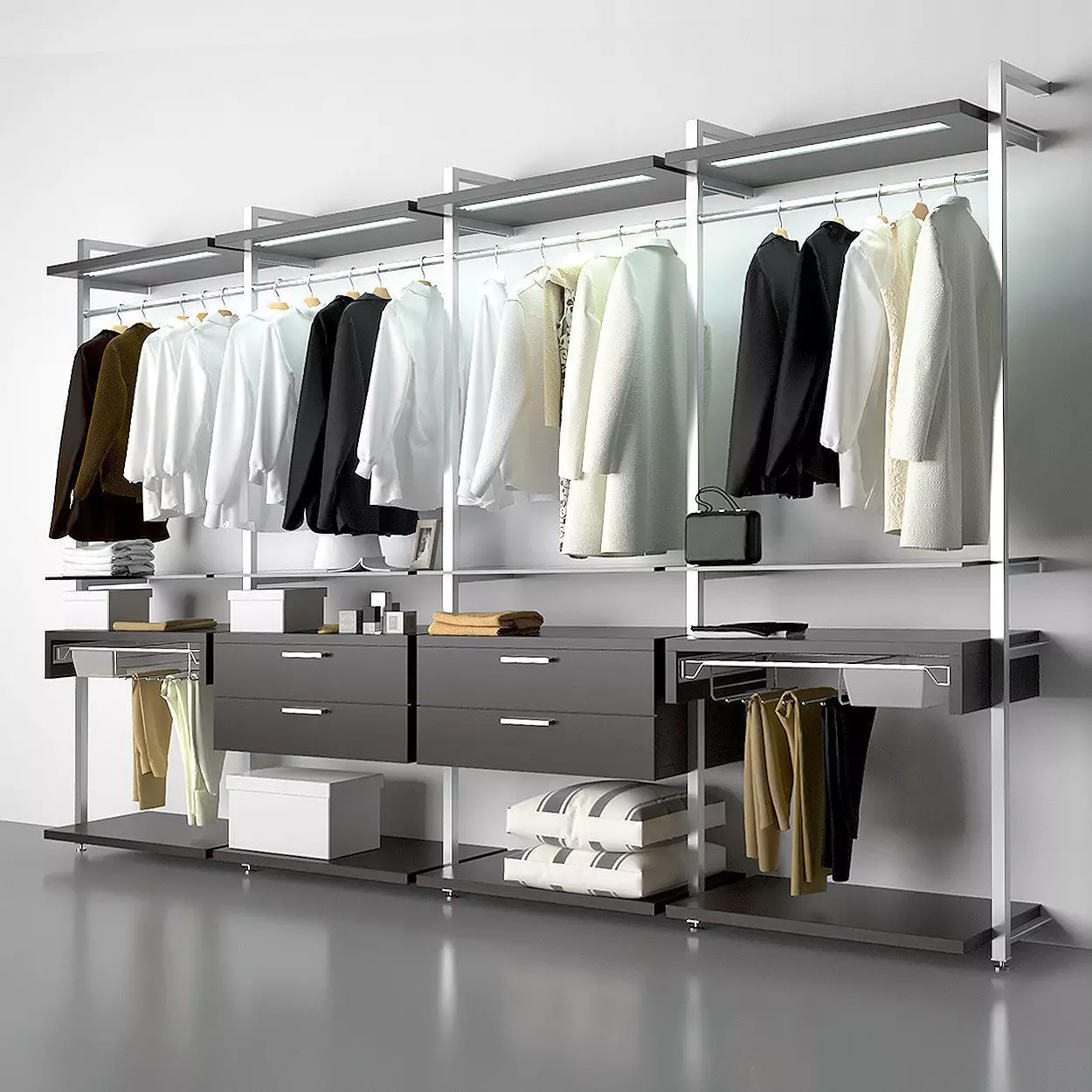 open wardrobe 3D model