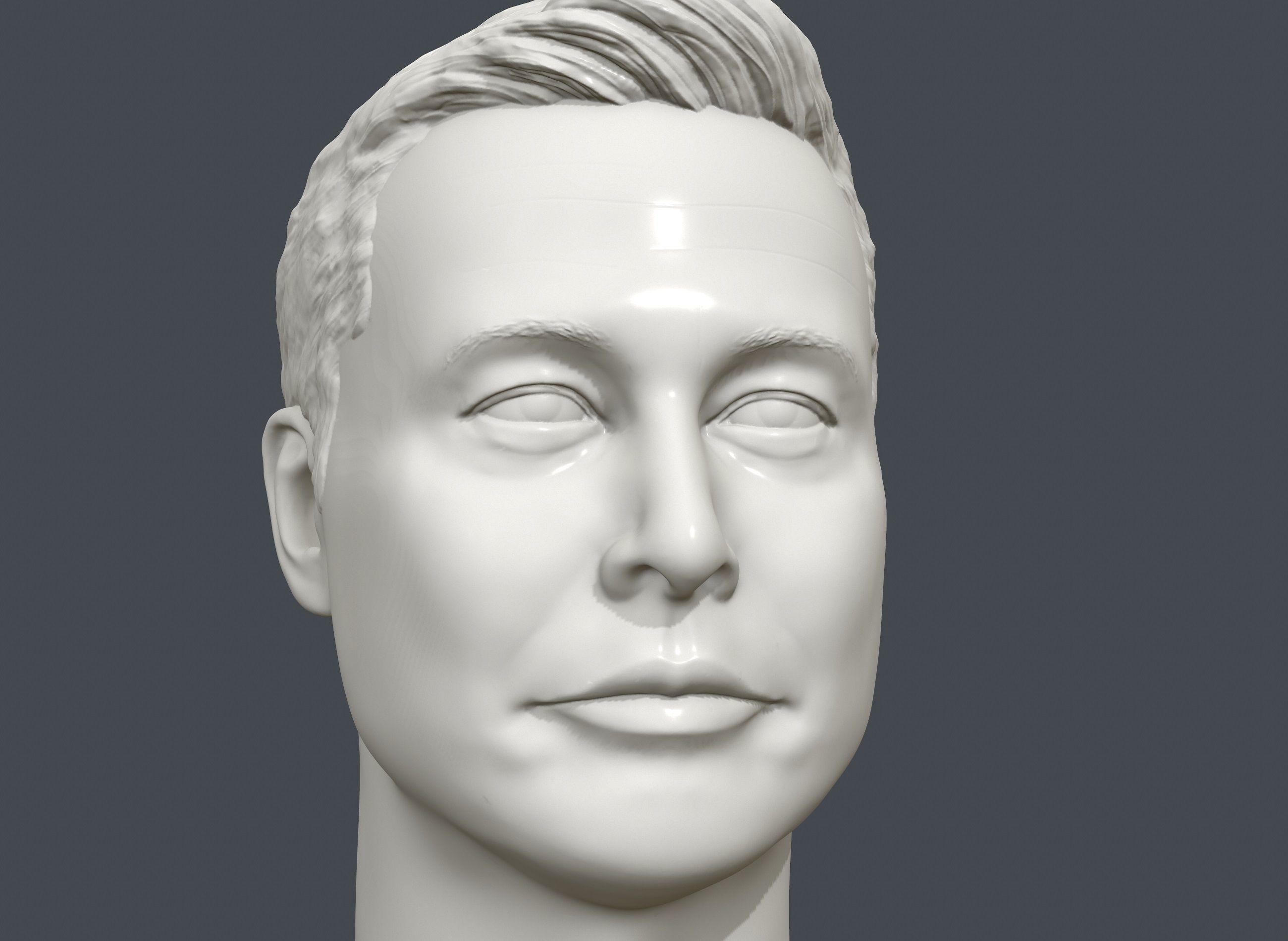Elon Musk 3D printable portrait sculpture  3D print model_3