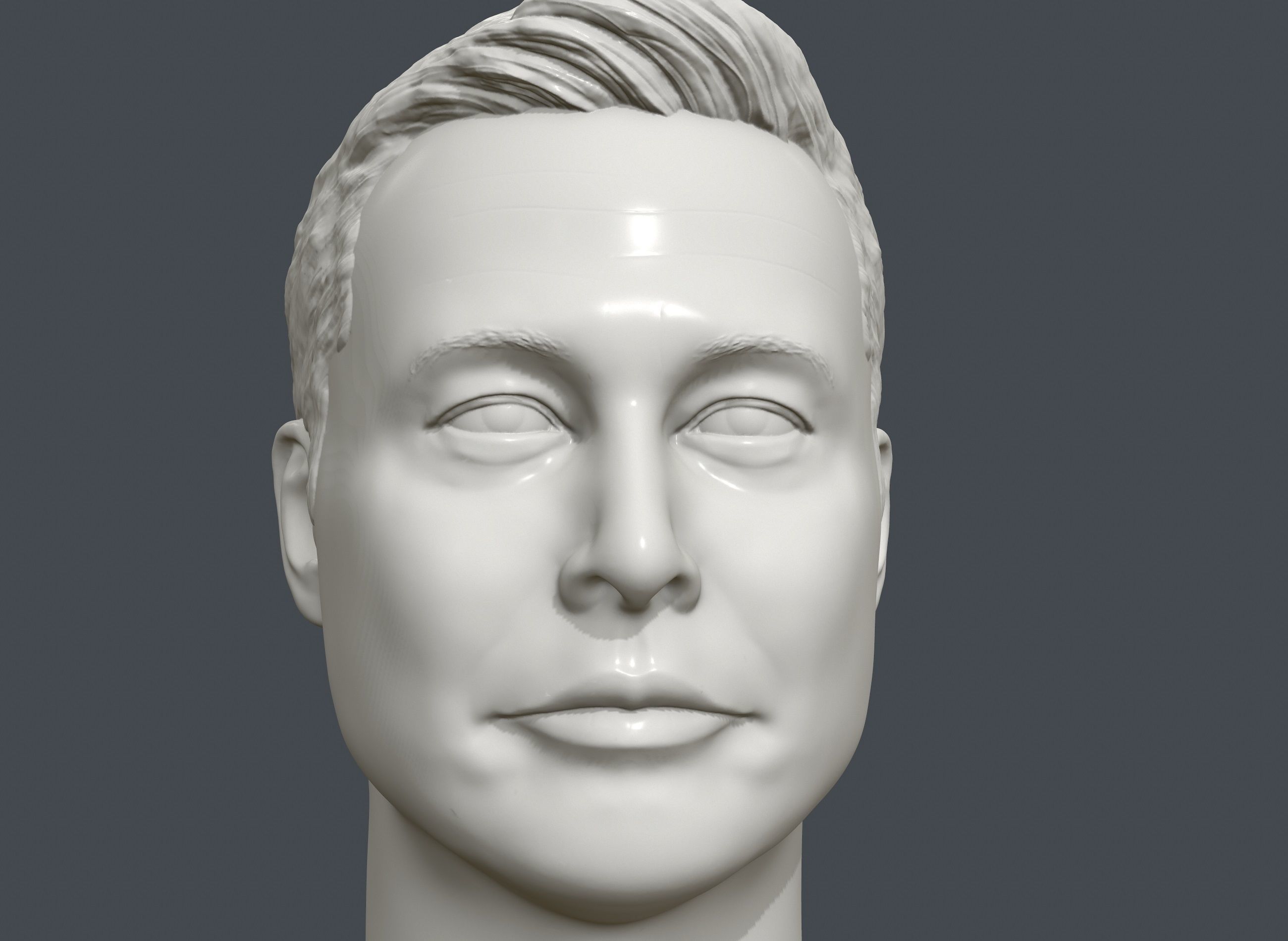 Elon Musk 3D printable portrait sculpture  3D print model_7