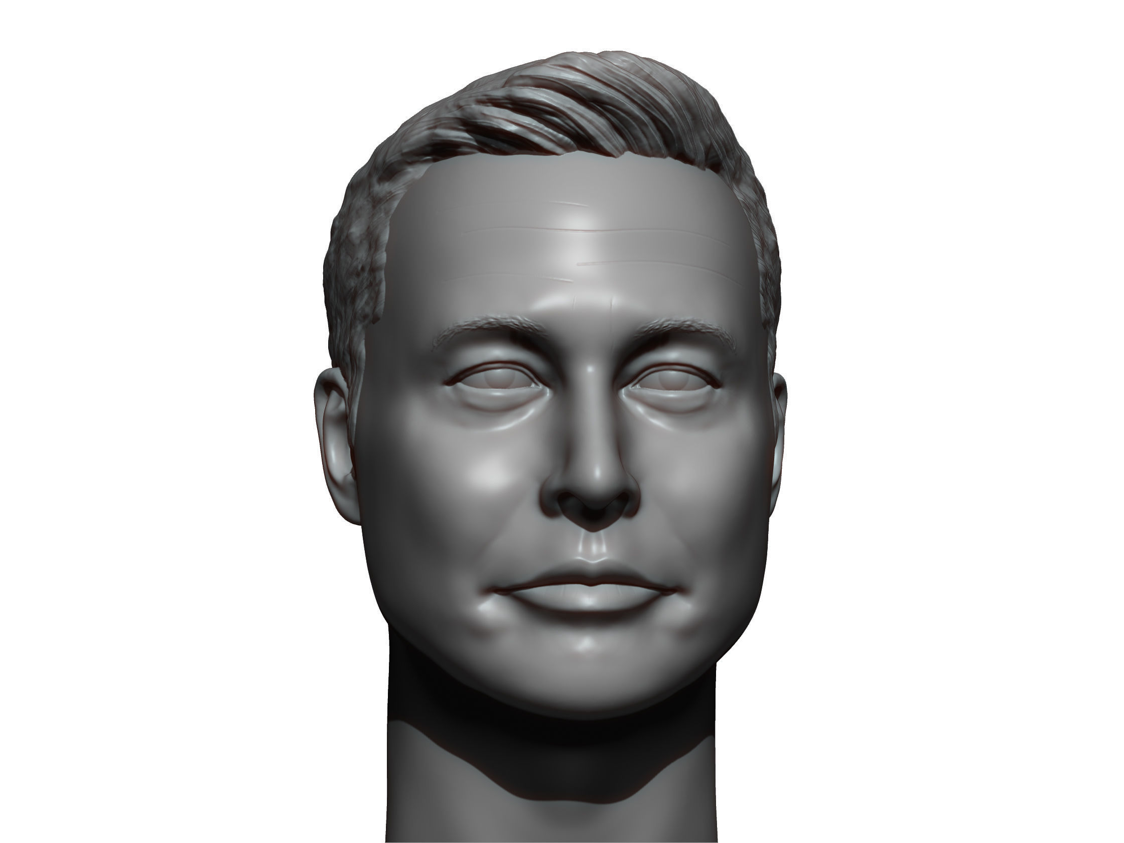 Elon Musk 3D printable portrait sculpture  3D print model_5