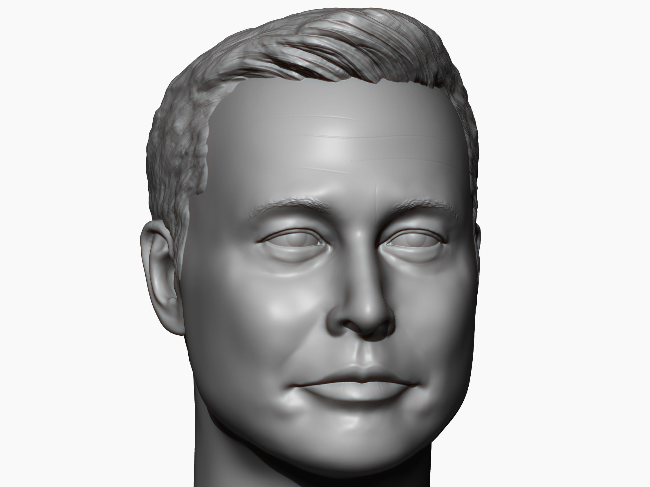 Elon Musk 3D printable portrait sculpture  3D print model_4