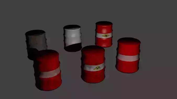 Metal Barrel 3D Models - Low Poly