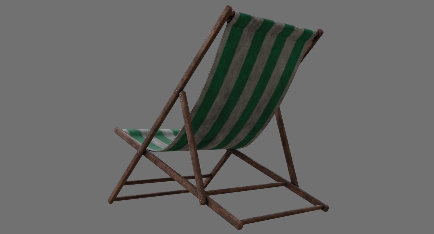 Beach Chair 1B Low-poly 3D model_6