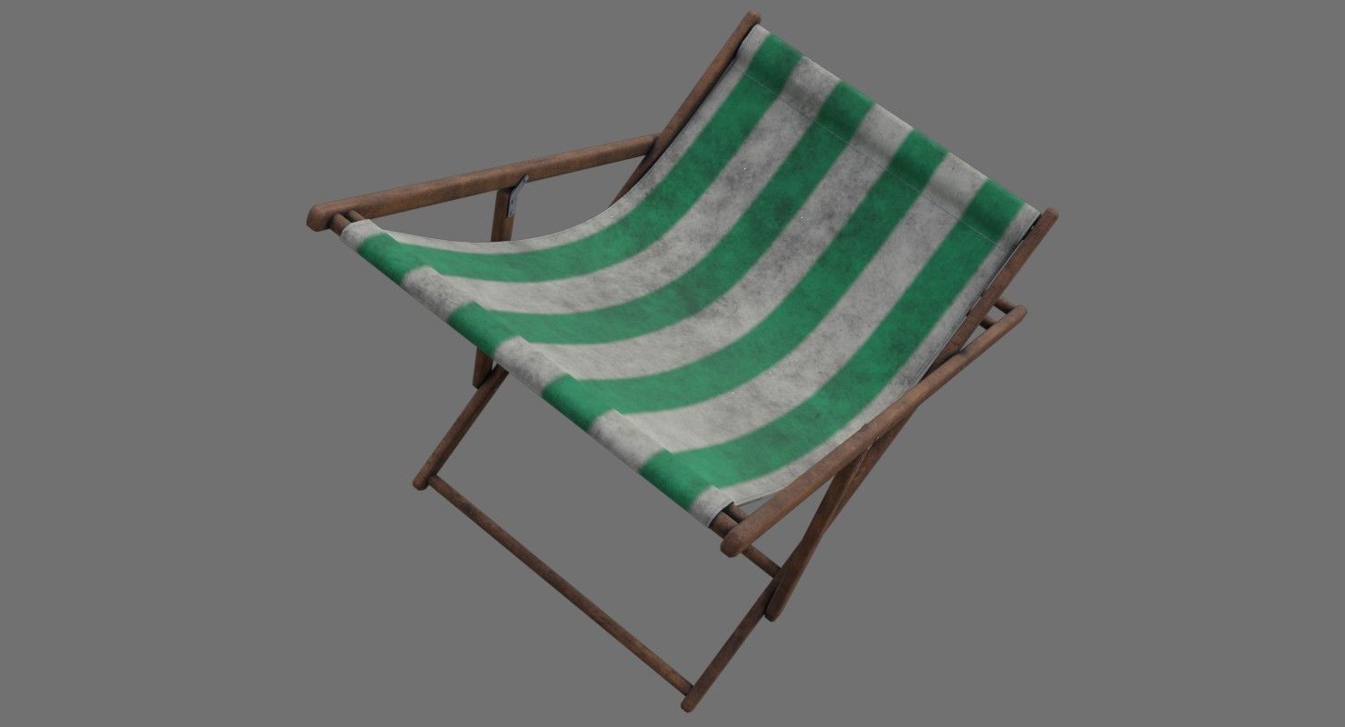 Beach Chair 1B Low-poly 3D model_5