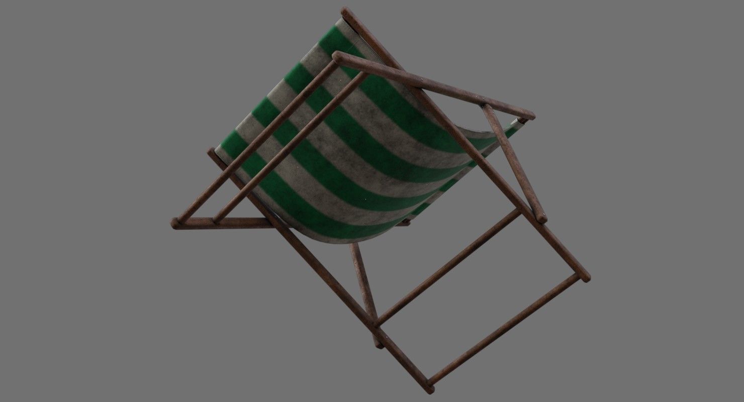 Beach Chair 1B Low-poly 3D model_7