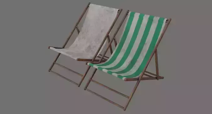 Beach Chair 1B Low-poly 3D model