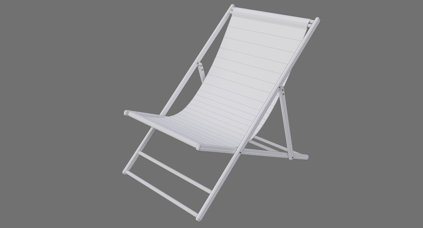 Beach Chair 1B Low-poly 3D model_9