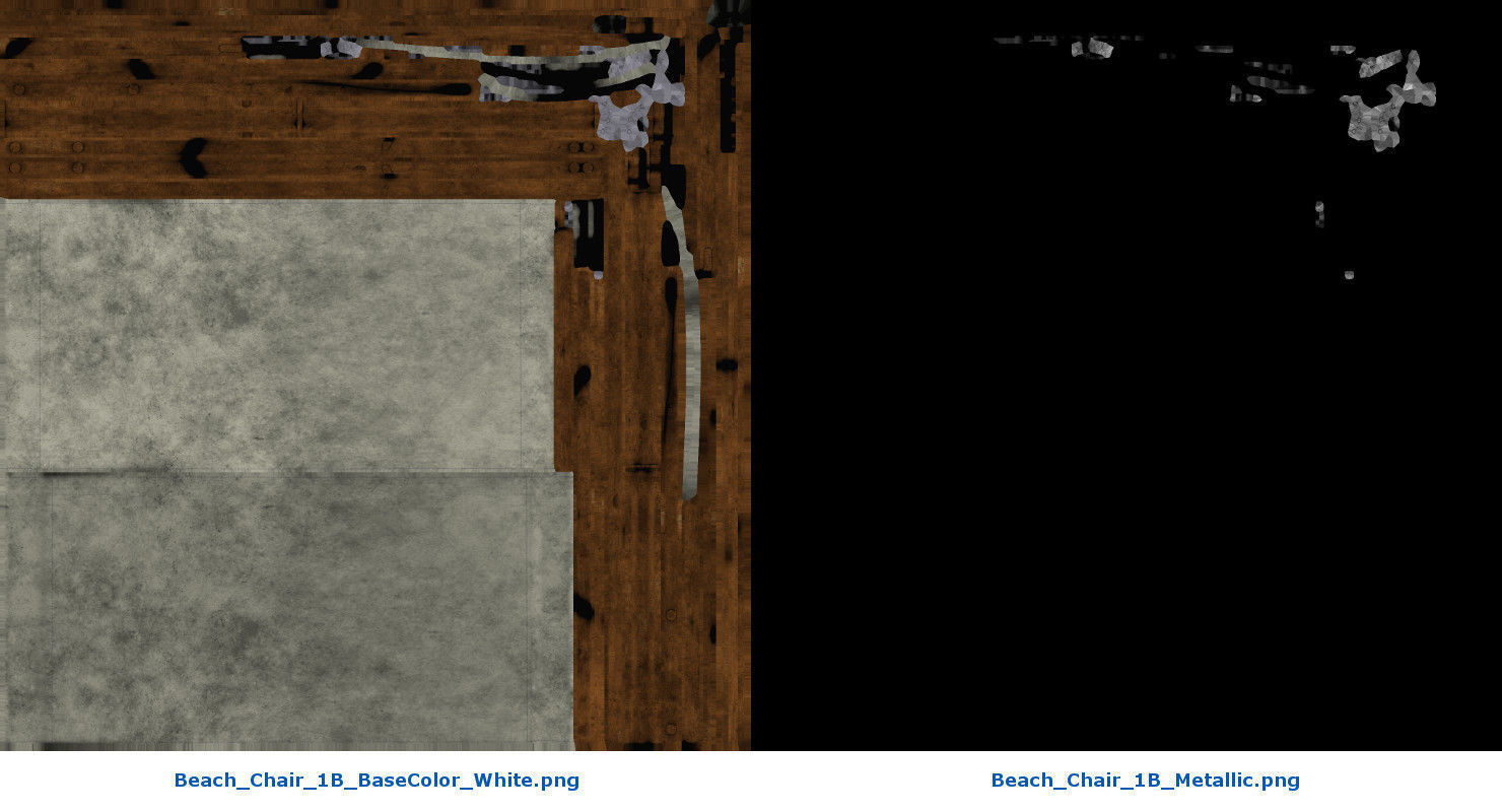 Beach Chair 1B Low-poly 3D model_11