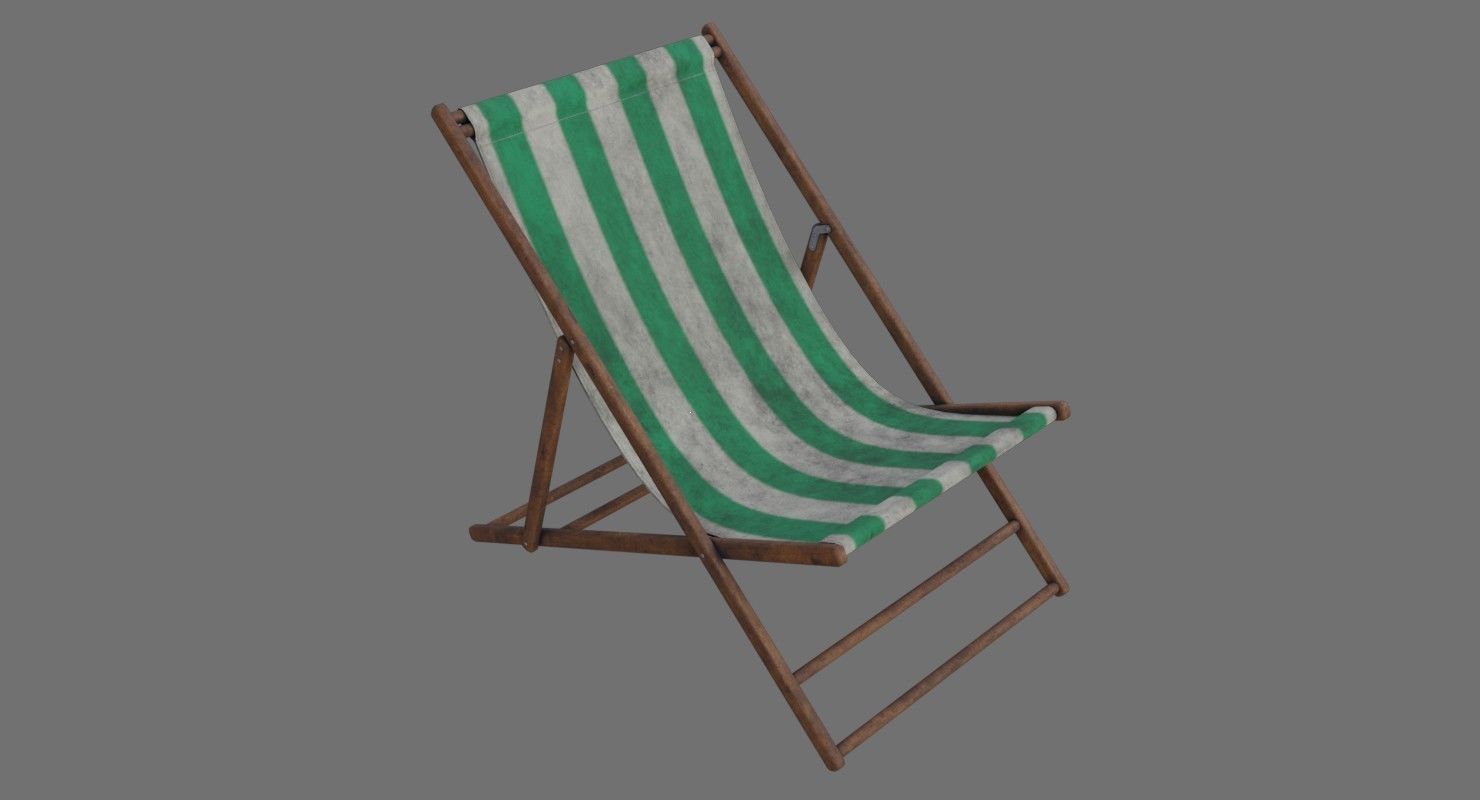 Beach Chair 1B Low-poly 3D model_4