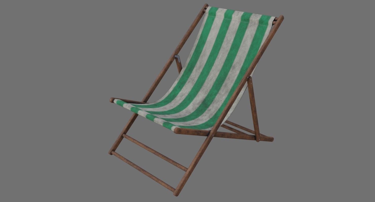 Beach Chair 1B Low-poly 3D model_3