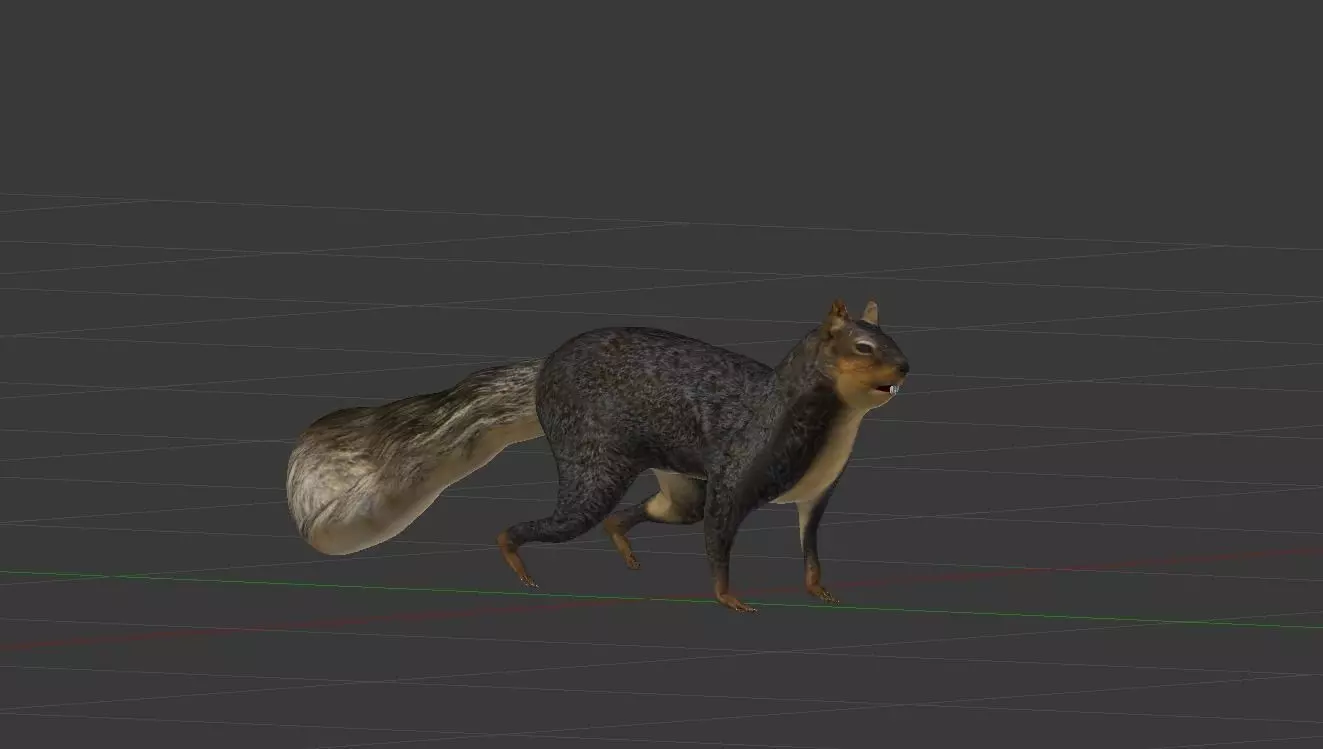 Fox Squirrel Low-poly 3D model_0