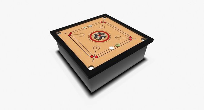 Carrom board in box Low-poly 3D model