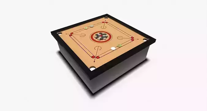 Carrom board in box Low-poly 3D model