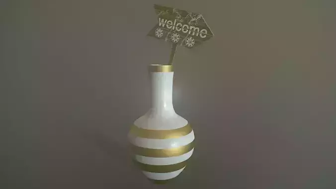 Vase - Welcome  Free low-poly 3D model