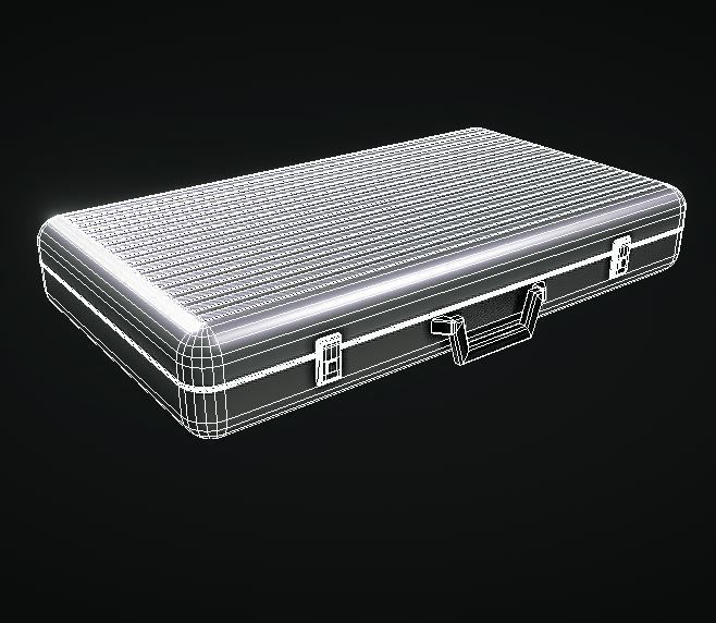 Metal Aluminum Briefcase 3D model_4