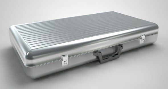 Metal Aluminum Briefcase 3D model_2