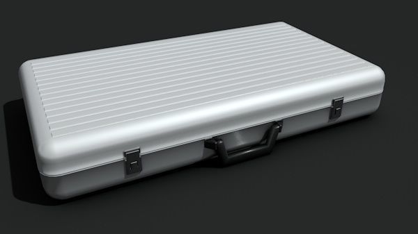 Metal Aluminum Briefcase 3D model_1