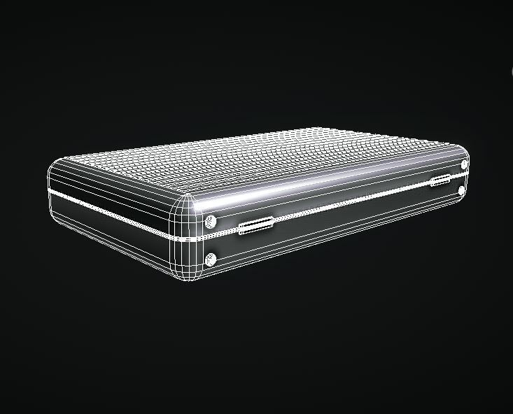 Metal Aluminum Briefcase 3D model_5