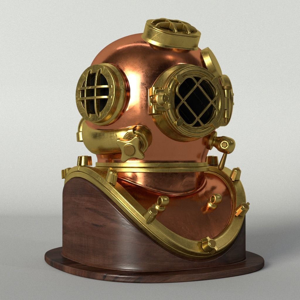 Dive Helmet Decor 3D model_2