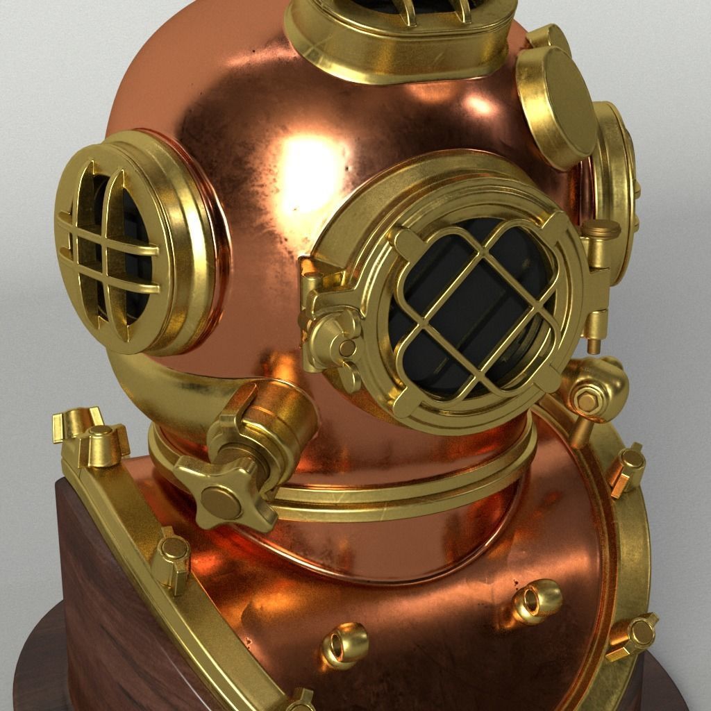 Dive Helmet Decor 3D model_3