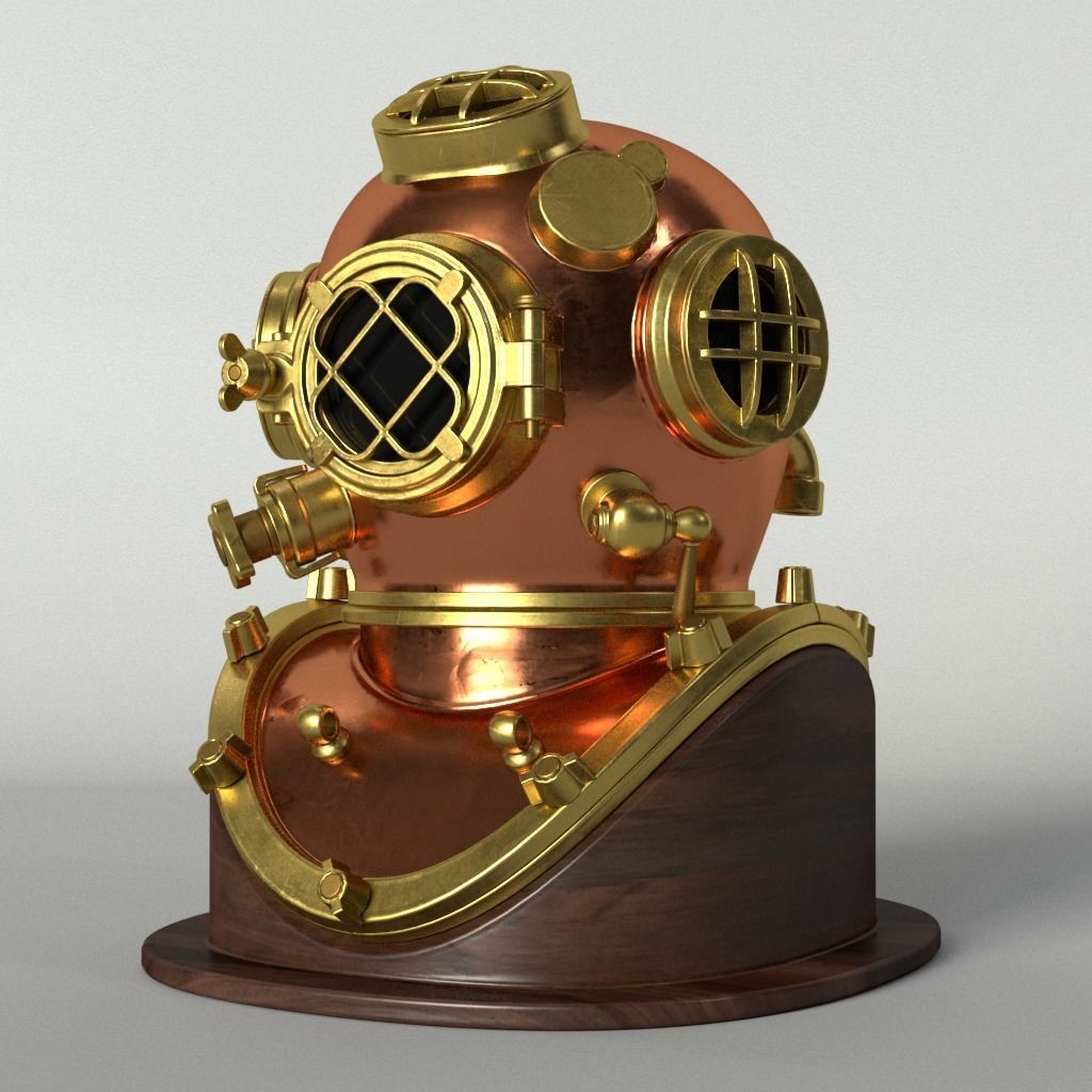 Dive Helmet Decor 3D model_1