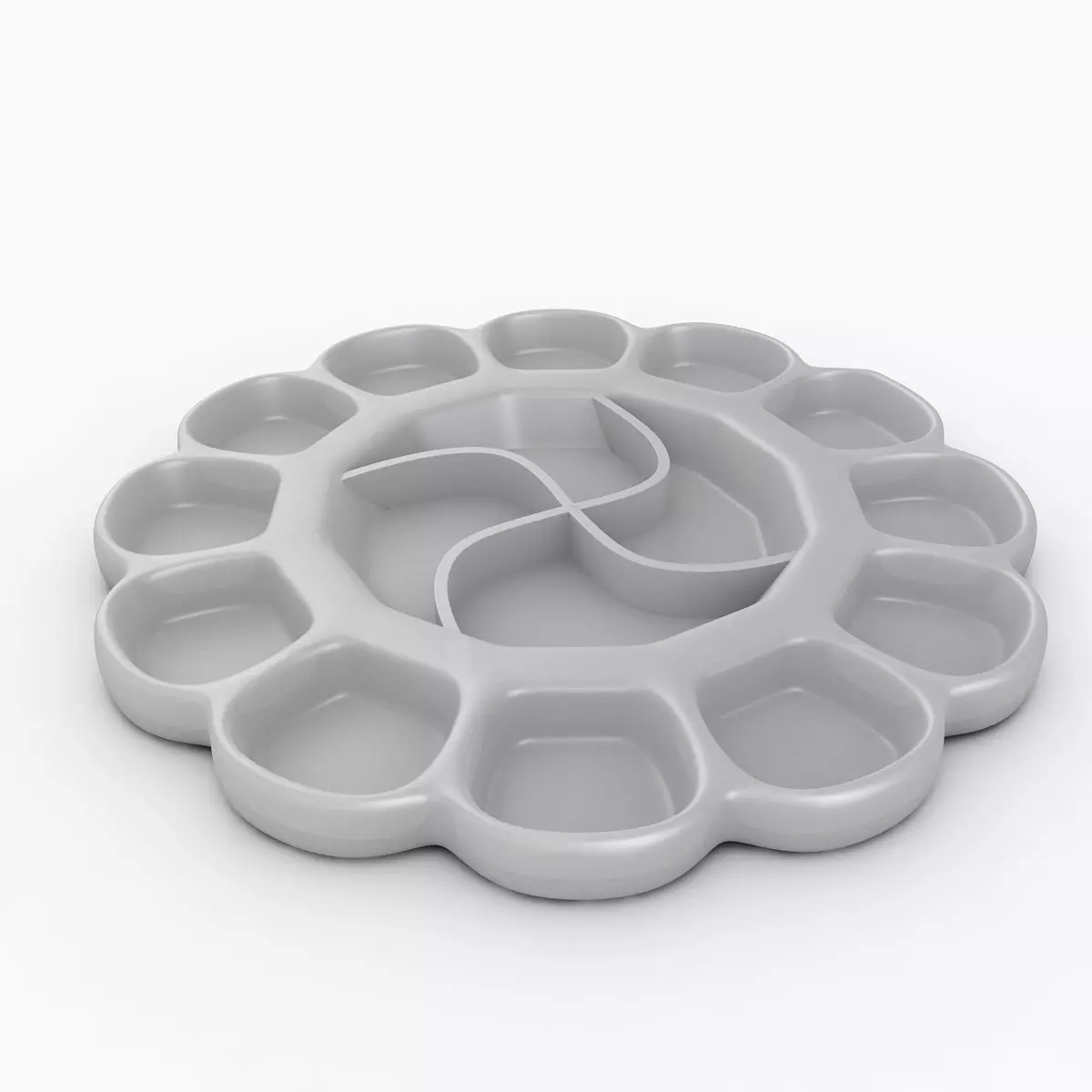 Paint Mixing Tray 3D model_0