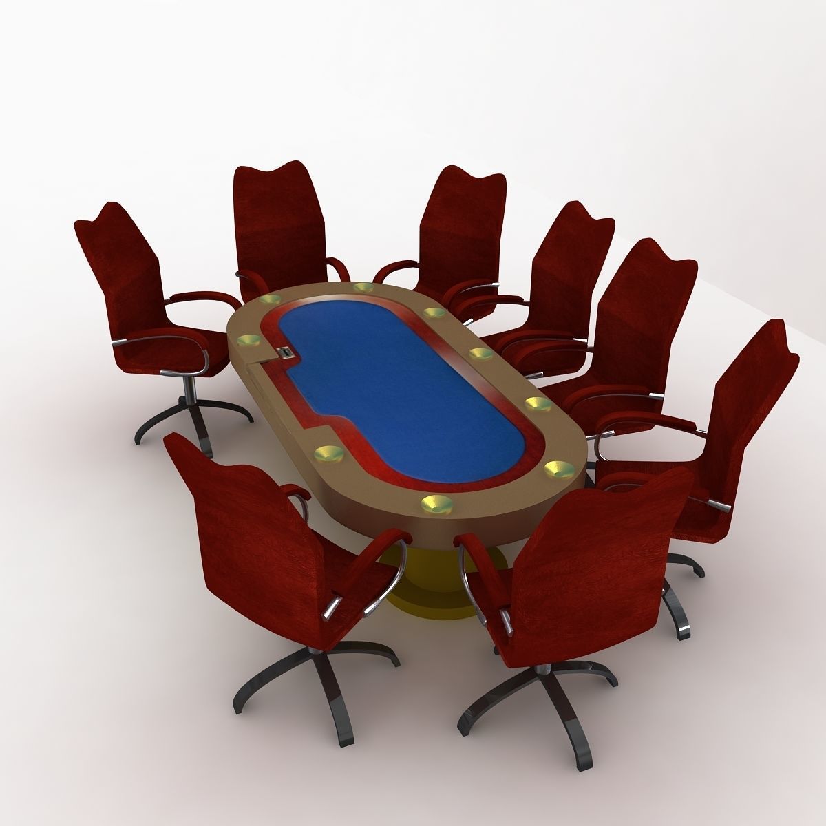 Poker Table 3D model_2