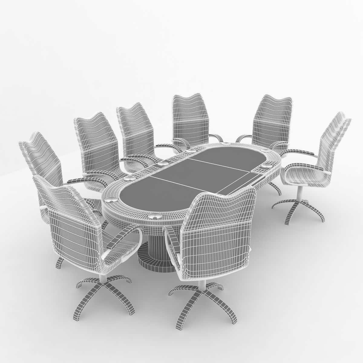Poker Table 3D model_4