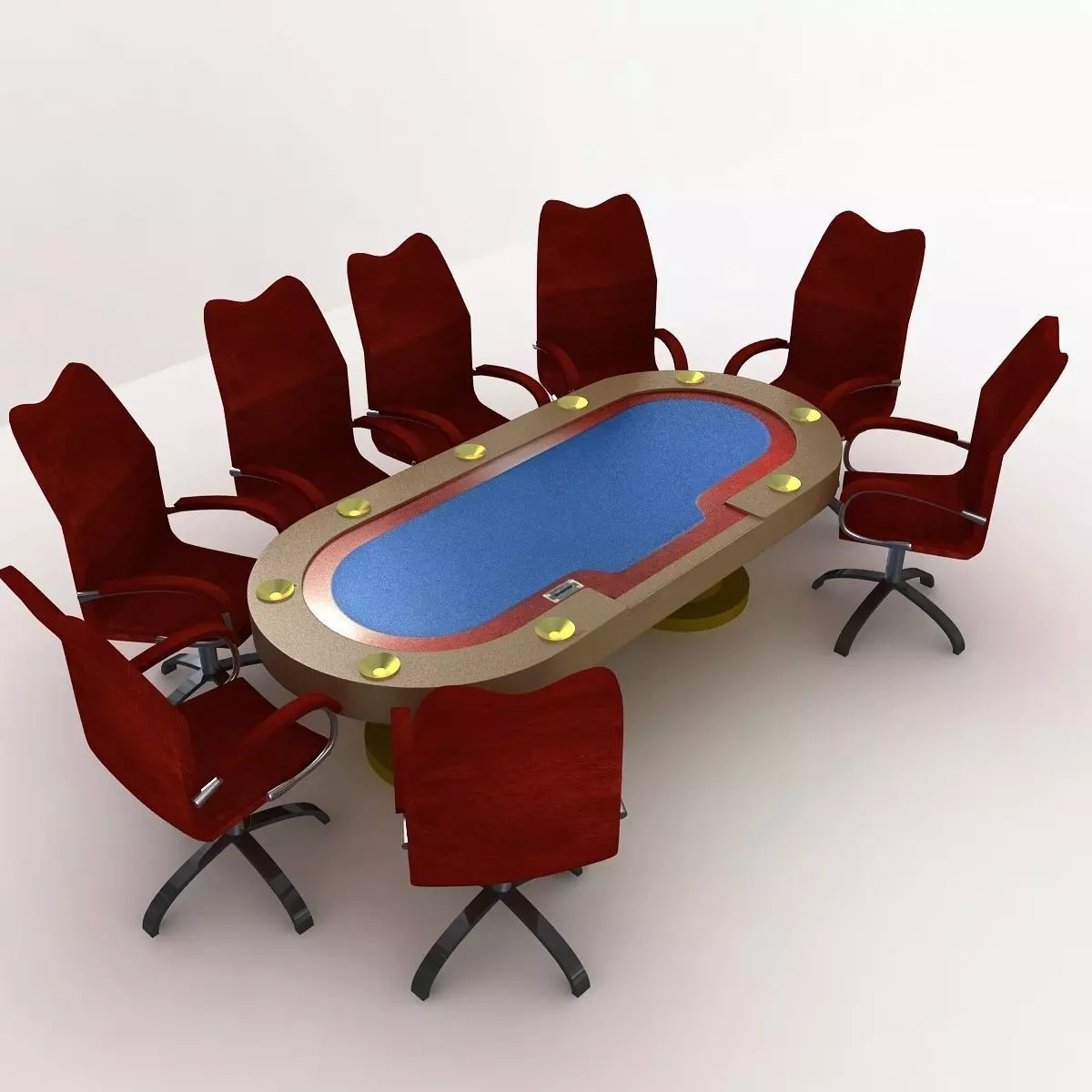 Poker Table 3D model_0