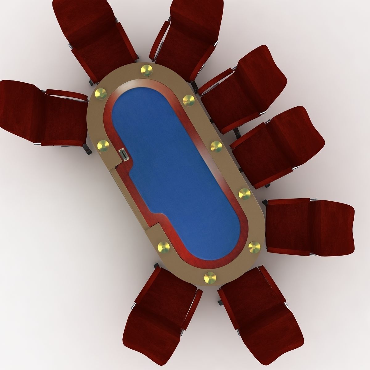 Poker Table 3D model_3