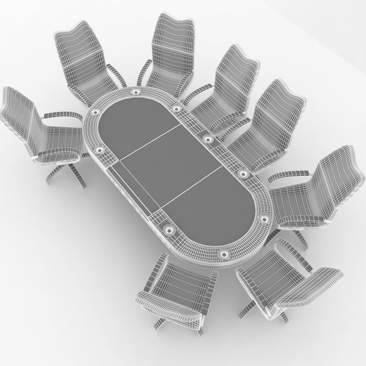 Poker Table 3D model_5