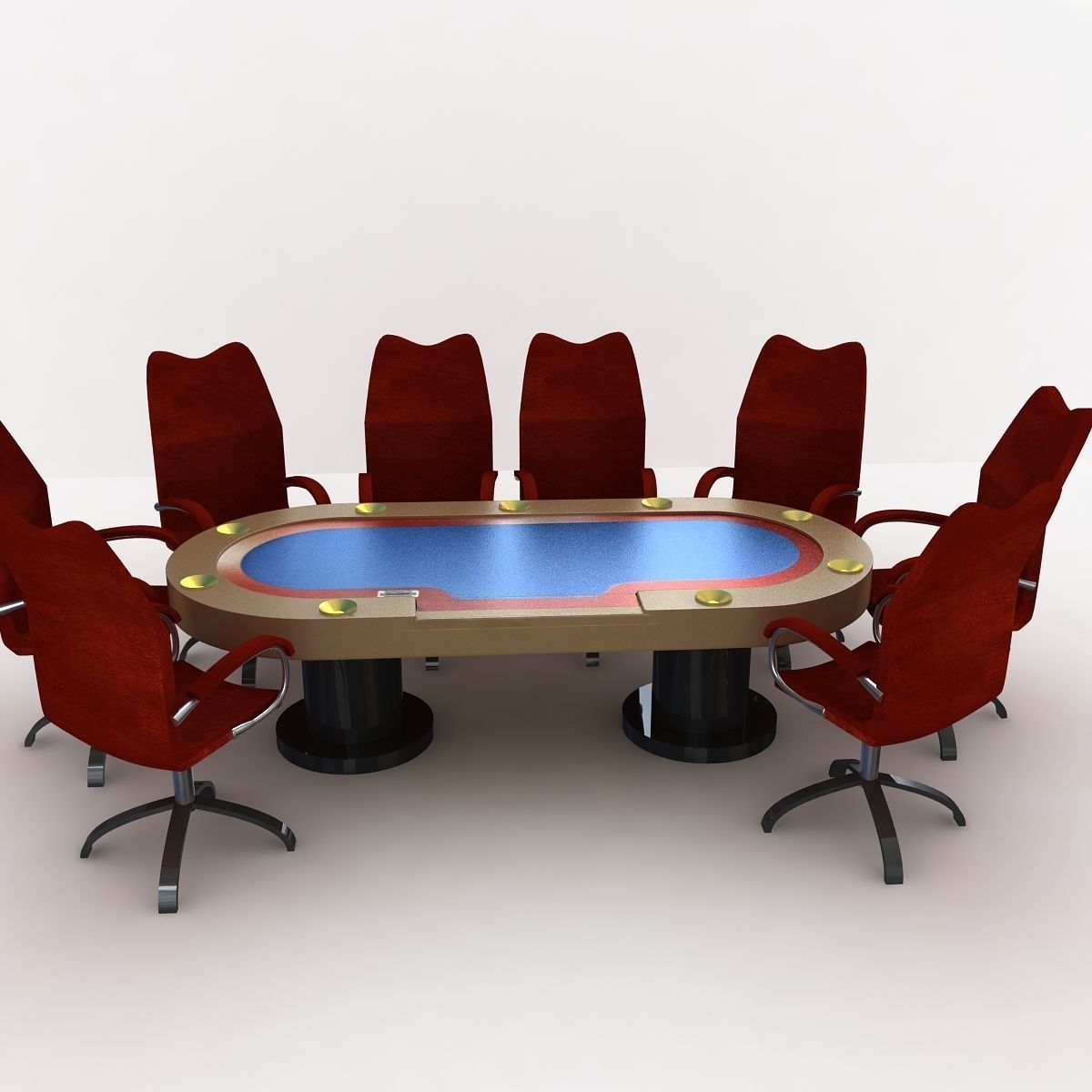 Poker Table 3D model_1