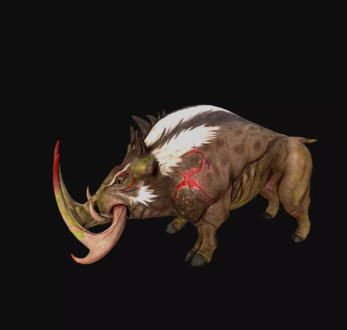 Wild Boar Low-poly 3D model_0