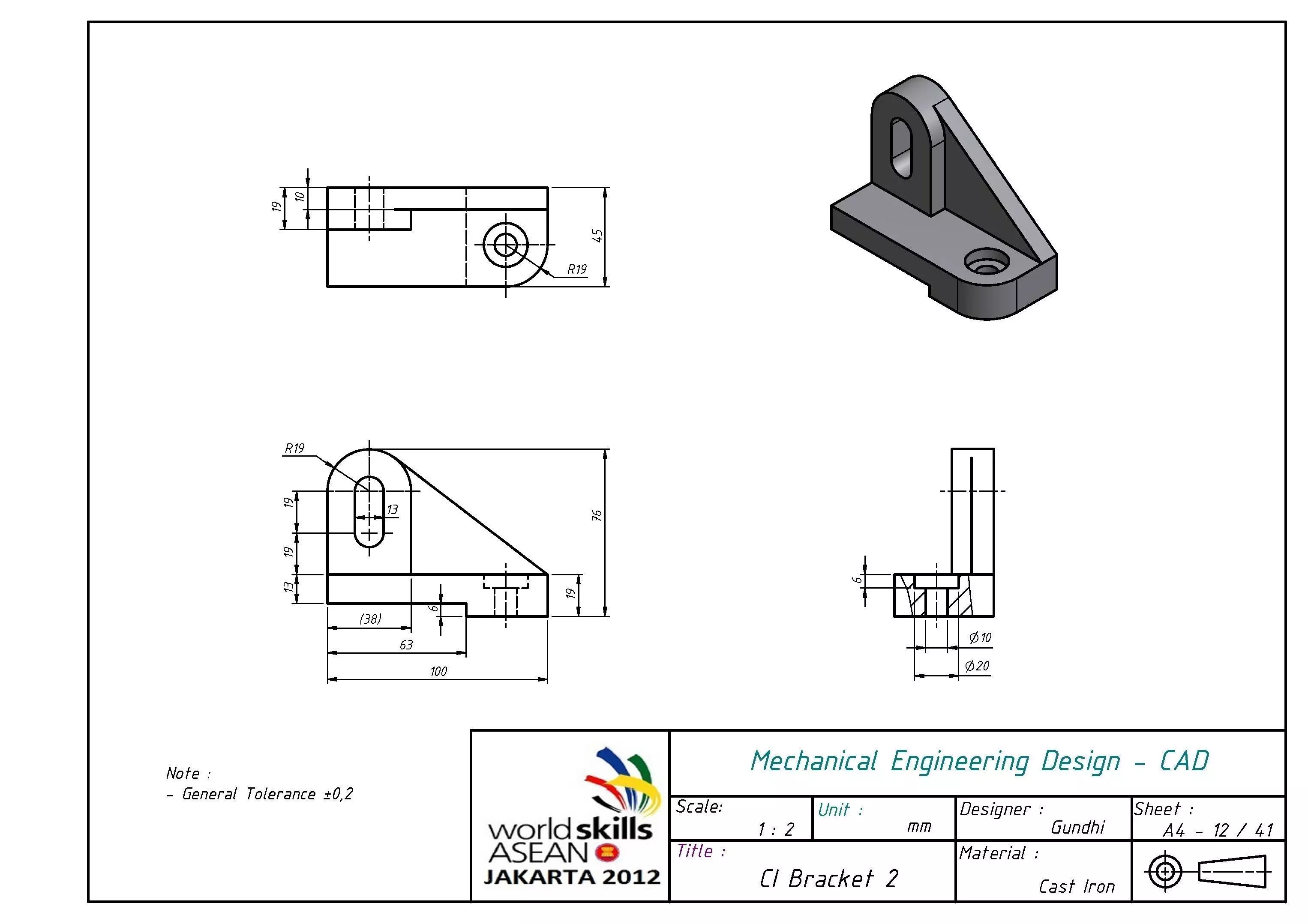CI Bracket 2 Free 3D model_0