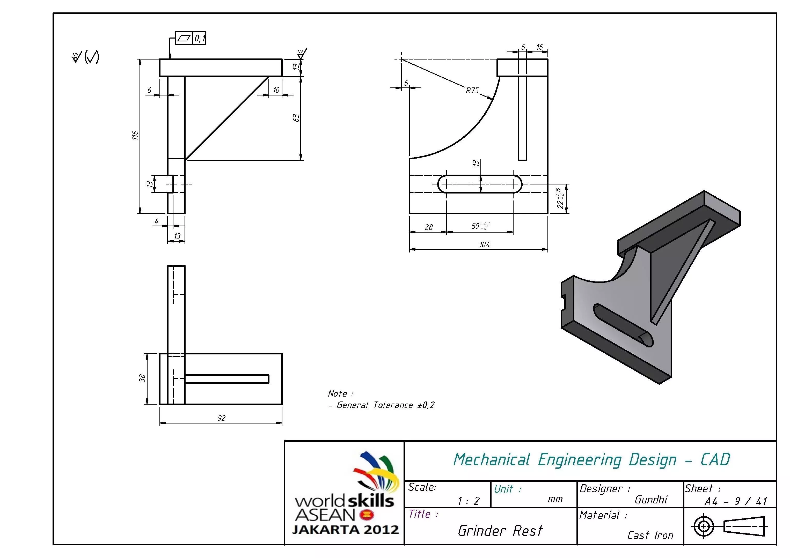 Grinder Rest Free 3D model_0