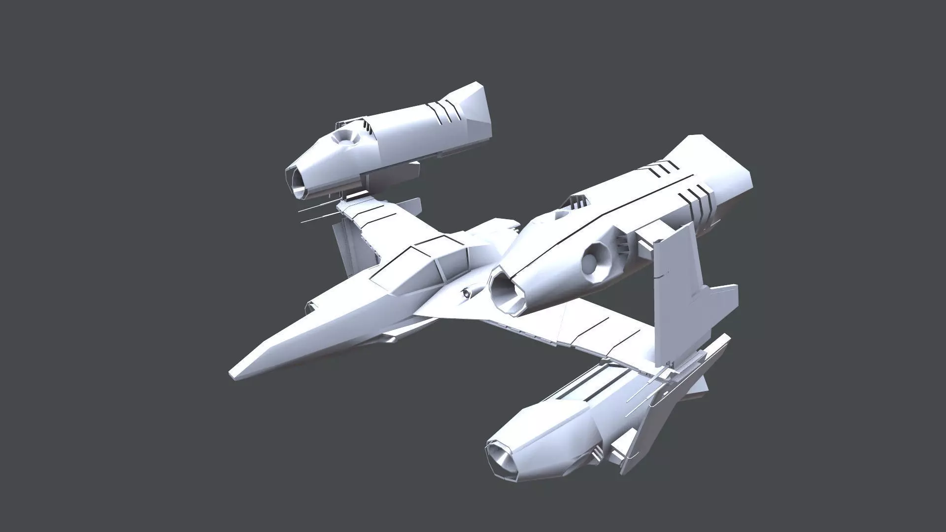 Air Craft Low-poly 3D model_0