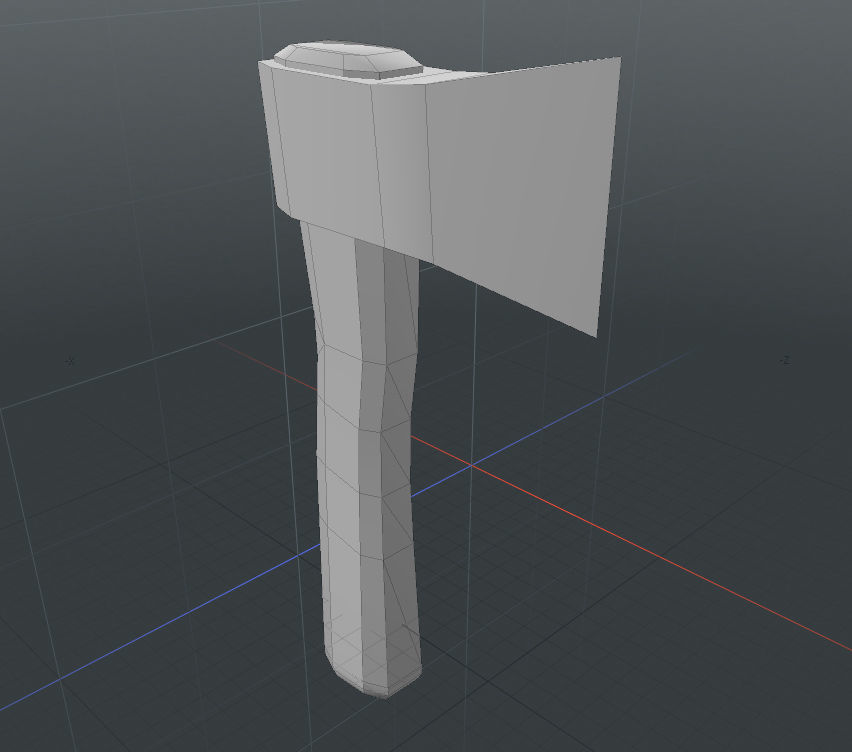 Simple Axe Low-poly 3D model_4