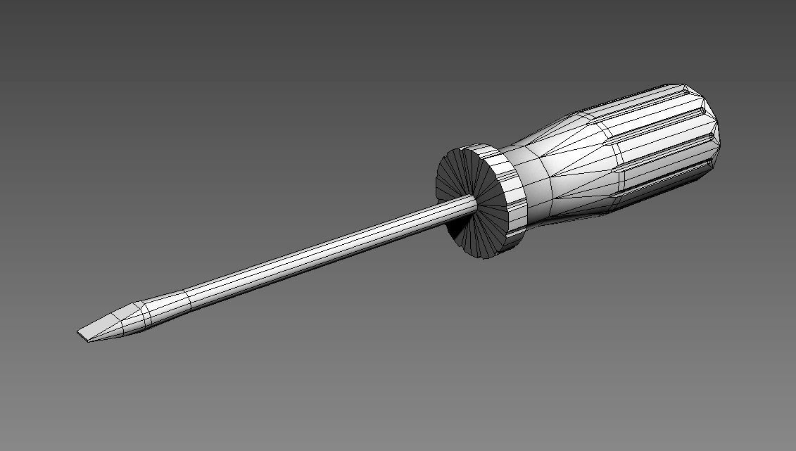 Screwdriver Low-poly 3D model_1