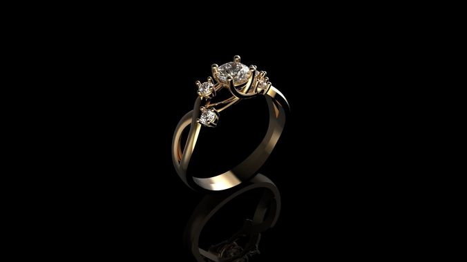 Soliter engagement ring 3D print model